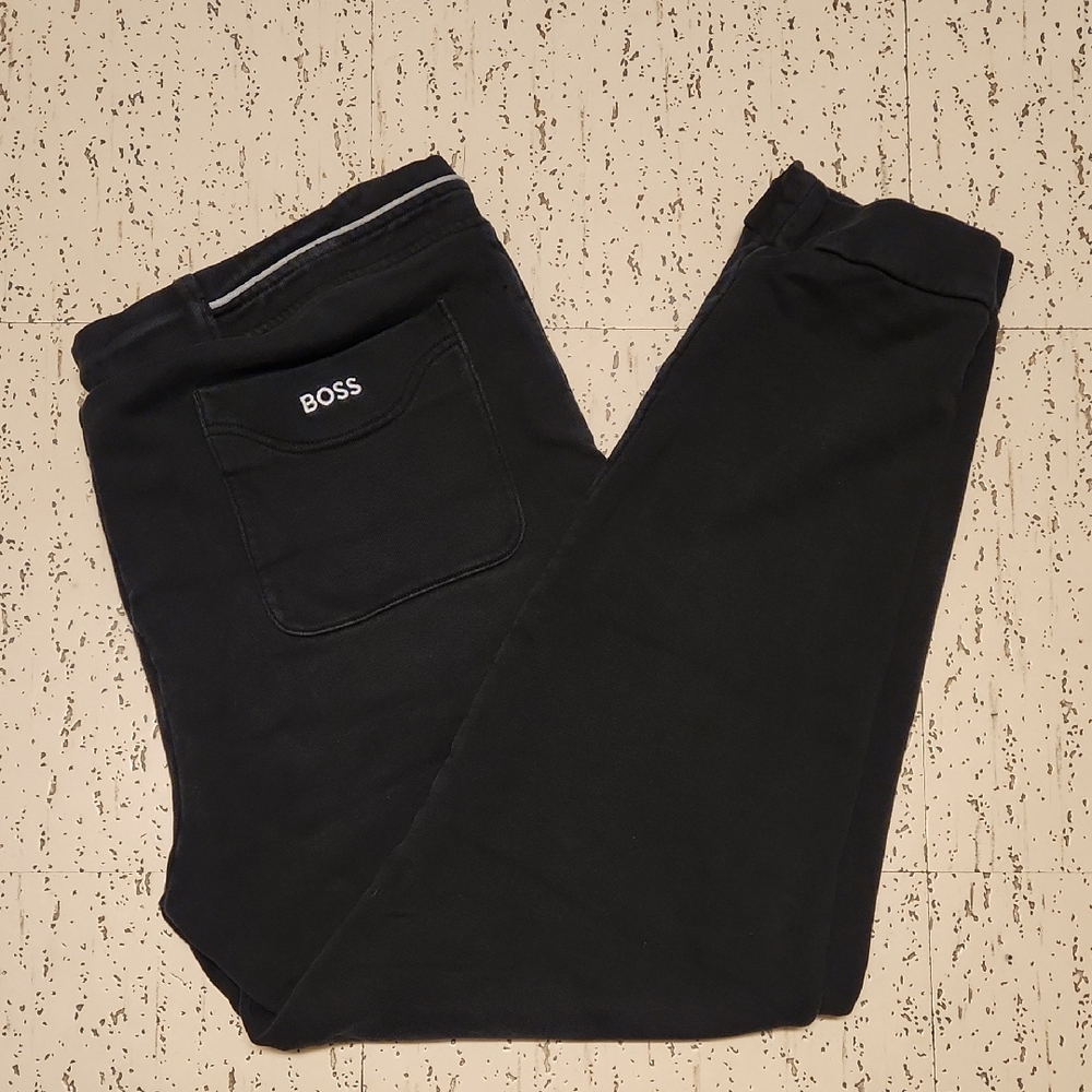 Boss Black Embroidered Spellout Logo Jogger Sweatpants
